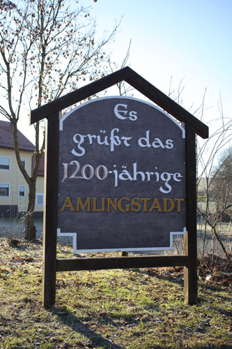 Ehemaliges Schild am Ortseingang Amlingstadts
