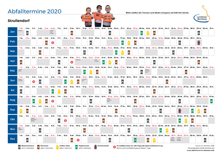 Gemeinde Strullendorf Abfallkalender